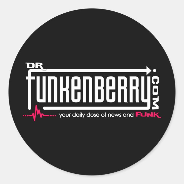 Redonda Dr. Funkenberry Round Pegatina (Anverso)