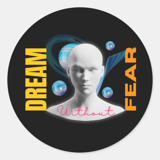 Redonda Dream Fear Classic Round Pegatina (Anverso)