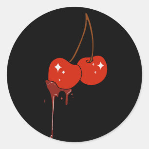 Redonda Drip Cherry Pegatina