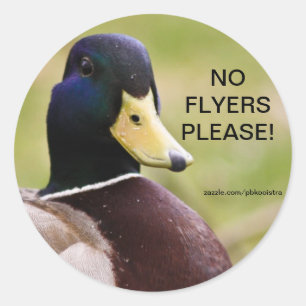 Redonda Duck No Flyers Por Favor Pegatina