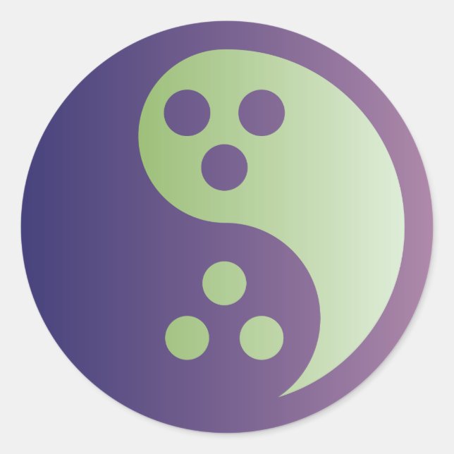 Redonda Dudeismo Yin Yang Pegatina (círculo grande) (Anverso)