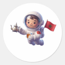 Dulce astronauta marroquí Kawaii Pegatina 3D