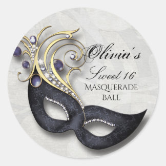 Redonda Dulce dieciséis mascaradas Pegatina Blk