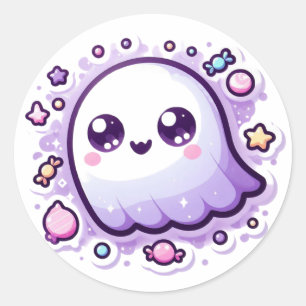Redonda Dulce Kawaii Fantasma Manualidad Pegatina Monada A