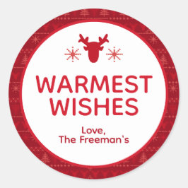 Redonda Dulce nórdico rojo Warmest Pegatina de vacaciones