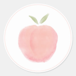Redonda Dulce rosado Pegatina de Melocotón