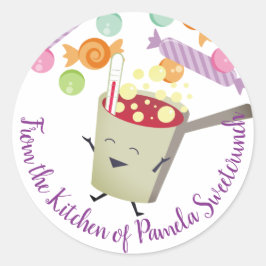 Redonda dulces hirviendo de la cocina de pegatina