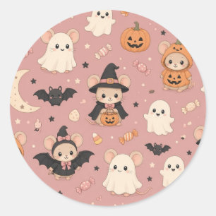 Redonda Dulces Ratones de Disfraz de Halloween Pegatina Re