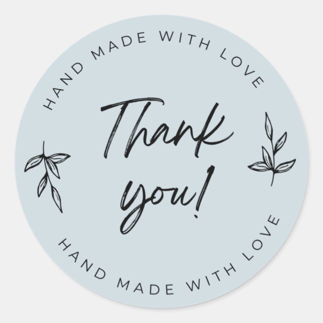 Redonda Dusty Blue Gracias pegatina (Anverso)