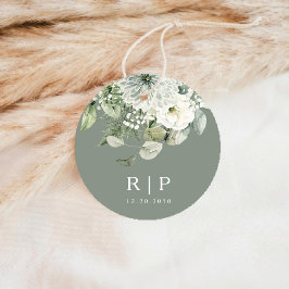 Redonda Dusty Sage Green Boda Pegatina redondo clásico