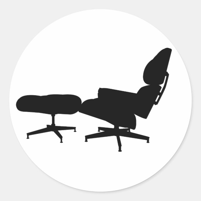 Redonda Eames Lounge Chair y Pegatina otomana (Anverso)