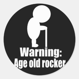 Redonda Edad Pegatina de Rocker Antiguo