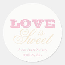 El amor es la dulce boda Pegatina Rubor Champagn