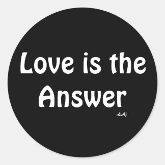 Redonda El amor es la respuesta blanca en el Pegatina de r