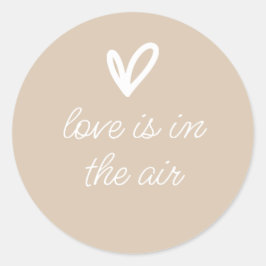 Redonda El amor está en el aire Simple pegatina beige con 