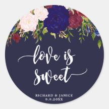 el amor floral marina es dulce favor pegatina boda