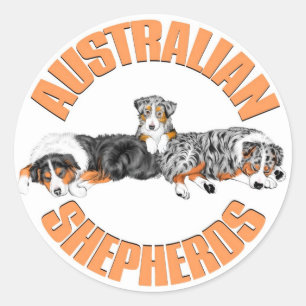 Redonda El australiano Shepherds al pegatina