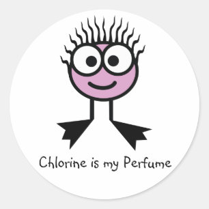 Redonda El cloro es mi Pegatina Perfume - Rosa