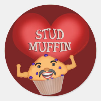 Redonda El día de San Valentín gracioso Muffin Pegatina