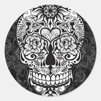 Redonda El Día del Pegatina Muerto por la Calavera del Azú