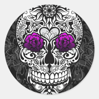 Redonda El Día del Pegatina Muerto por la Calavera del Azú