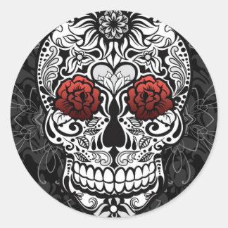 Redonda El Día del Pegatina Muerto por la Calavera del Azú