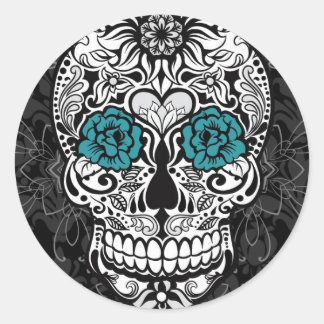 Redonda El Día del Pegatina Muerto por la Calavera del Azú