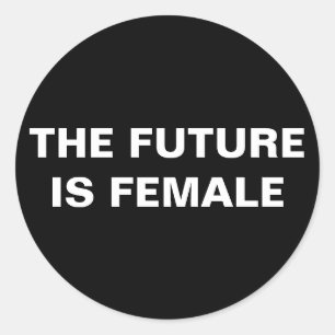 Redonda El futuro es femenino - Pegatina negro/blanco bril