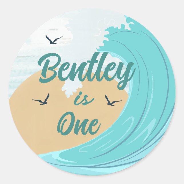 Redonda El gran Pegatina de la torta de Ola favorece a la  (Anverso)