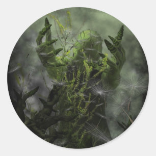 Redonda El hombre de la planta viene el Pegatina