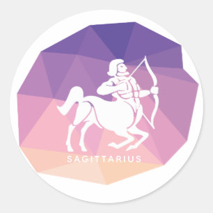 Redonda El horóscopo sagitario firma pegatina violeta mod