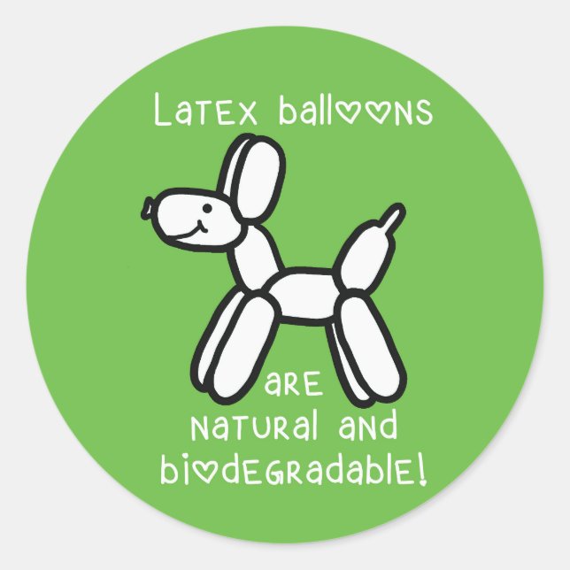 Redonda El látex de perro globo es un Pegatina natural (Anverso)