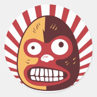 Redonda El Luchador Loco pegatina de Lucha Mexicana