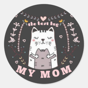 Redonda El mejor abrazo a mi madre Pegatina