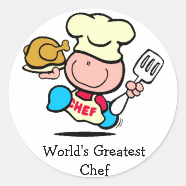 Redonda El mejor chef Pegatina del mundo (Anverso)