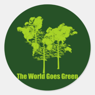 Redonda El mundo se vuelve Pegatina verde