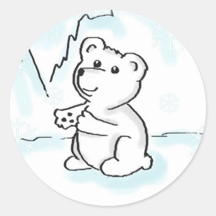 Redonda El Oso Polar necesita un gran Pegatina de Ilustrac