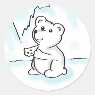 Redonda El Oso Polar necesita un gran Pegatina de Ilustrac