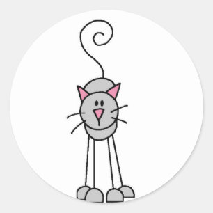 Redonda El palillo de los gatos figura al pegatina