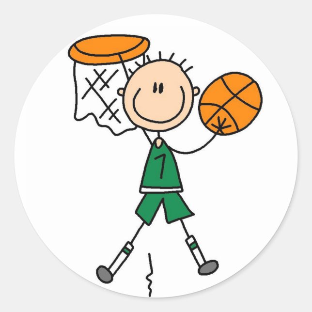 Redonda El Pegatina De Baloncesto Se Burla (Anverso)