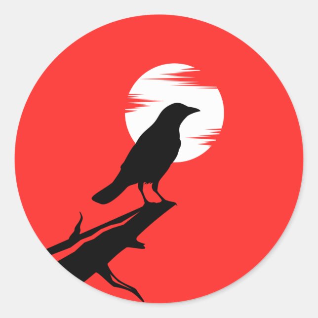 Redonda el pegatina de crow (Anverso)