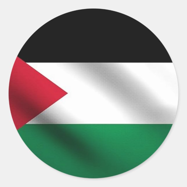 Redonda El Pegatina de la bandera palestina (Anverso)