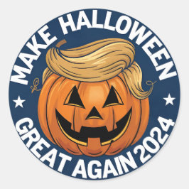 Redonda El Pegatina de la Calabaza Trump de Halloween