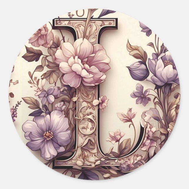 Redonda El Pegatina de la carta L sobre sobre (Anverso)