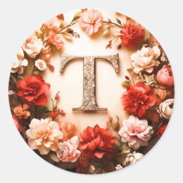 Redonda El Pegatina de la carta T sobre sobres