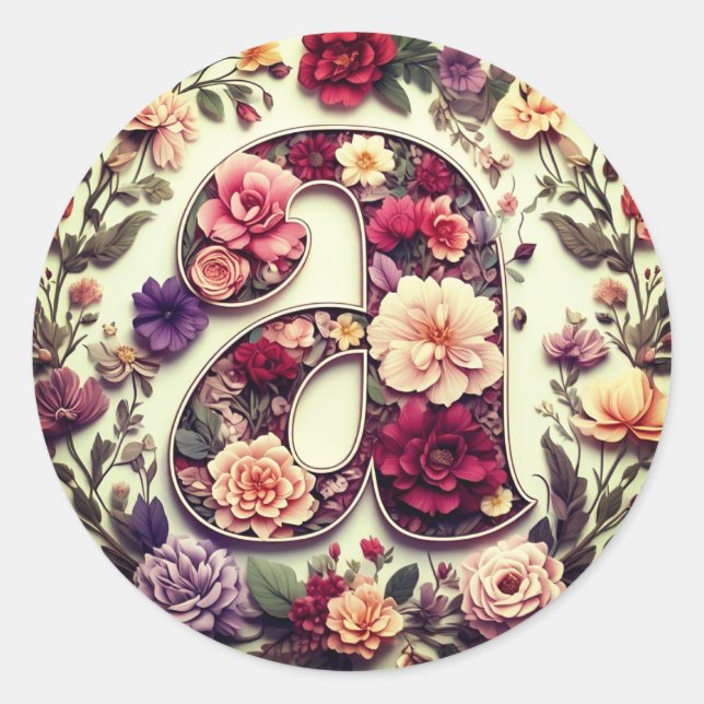 Redonda El Pegatina de la letra a sobre (Anverso)