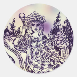 Redonda El Pegatina de la tarjeta de la emperatriz Tarot
