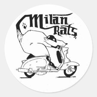 Redonda El Pegatina de las Ratas de Milán