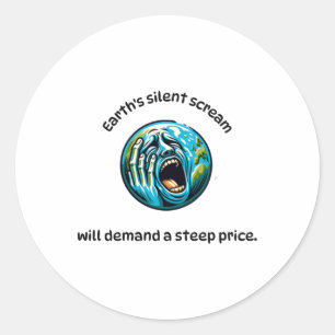 Redonda El Pegatina de los gritos silenciosos de la Tierra