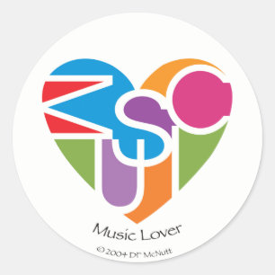 Redonda El Pegatina de Lover's Heart® Music Lover